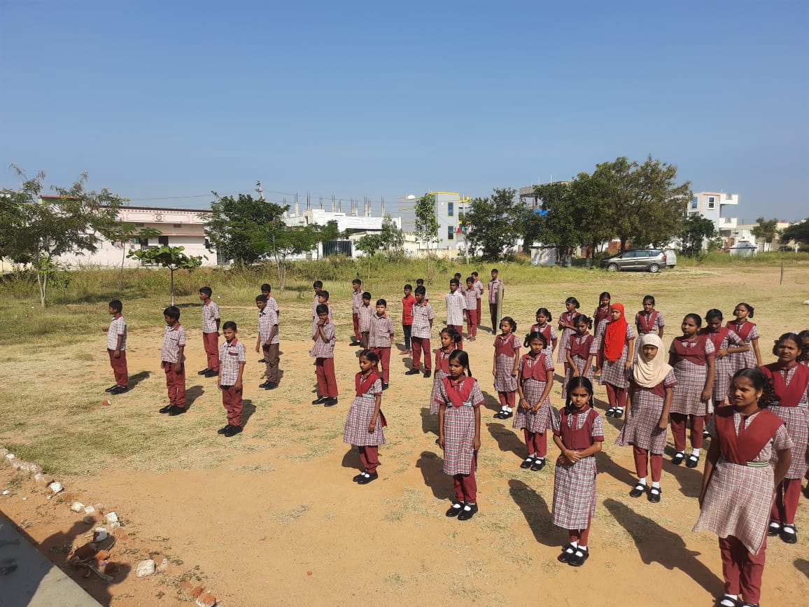 ZPHS Amdapur students wearing shoes donated by Kaam4U Foundation